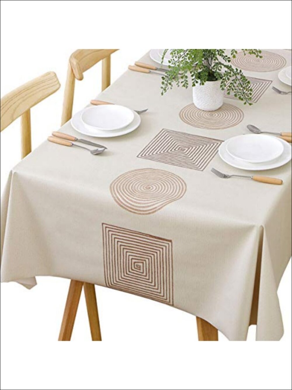 Heavy Duty PVC Waterproof Rectangular Tablecloth Wipeable Dining Table Cover